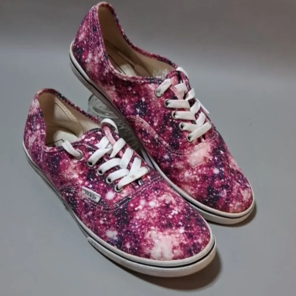 Vans Authentic Cosmic Galaxy Pink Purple Skate Shoes Womens 9 Mens 7.5 Low Top
